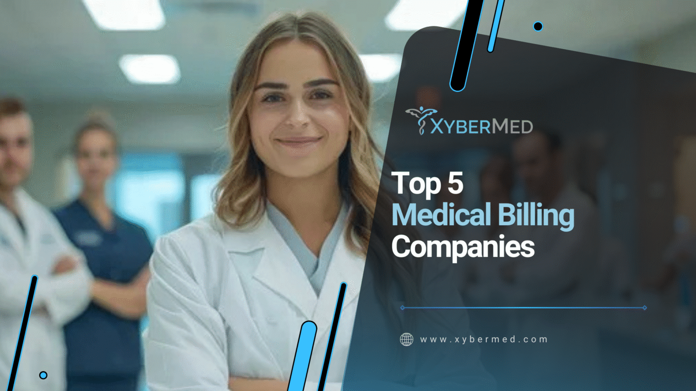 text contains top 5 medical billing companies with a girl ensuring that its true